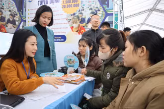 Các doanh nghiệp tìm kiếm lao động tại Ngày hội việc làm được tổ chức ngay sau Tết Nguyên đán Ất Tỵ 2025 tại Khu công nghiệp VSIP Nghệ An.