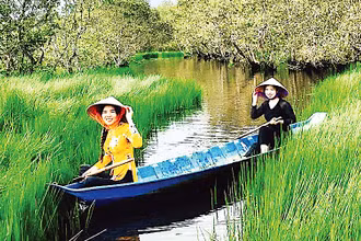 Trải nghiệm bơi xuồng ba lá len lỏi dưới tán rừng tràm U Minh Hạ (Cà Mau).