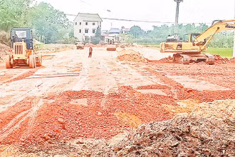 Tuyến đường liên kết, kết nối các tỉnh Thái Nguyên, Bắc Giang và Vĩnh Phúc đang được thi công.