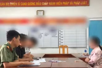 Bà N.T.M.H tại Cơ quan Công an.