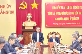 Bí thư Trung ương Đảng, Chánh án Tòa án nhân dân tối cao Lê Minh Trí phát biểu tại buổi làm việc. 