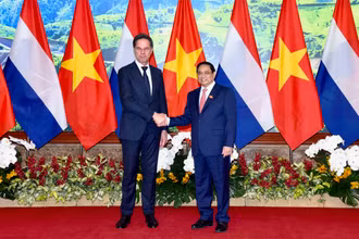 [Ảnh] Thủ tướng Phạm Minh Chính chủ trì Lễ đón Thủ tướng Hà Lan Mark Rutte