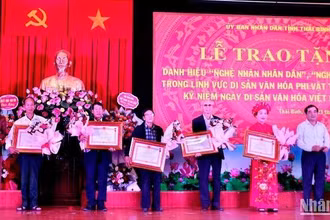 Tỉnh Thái Bình có 5 Nghệ nhân Ưu tú được phong tặng danh hiệu Nghệ nhân Nhân dân trong lĩnh vực di sản văn hóa phi vật thể.