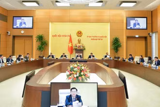Một phiên họp của Ủy ban Thường vụ Quốc hội khóa XV. (Ảnh: quochoi.vn)