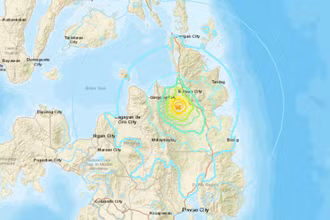 Vị trí xảy ra trận động đất ở Philppines. (Nguồn: USGS)