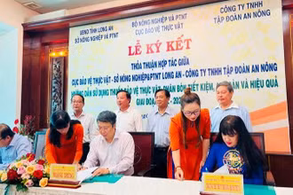 Cục Bảo vệ thực vật, Sở Nông nghiệp và Phát triển nông thôn tỉnh Long An và Công ty TNHH Tập đoàn An Nông ký thỏa thuận hợp tác. 
