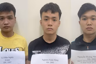 3 trong 9 đối tượng bị bắt giữ. (Ảnh: Công an cung cấp)