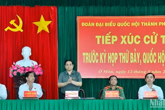 Thủ tướng Phạm Minh Chính dự hội nghị tiếp xúc cử tri quận Ô Môn, thành phố Cần Thơ trước Kỳ họp thứ 7, Quốc hội khóa XV.