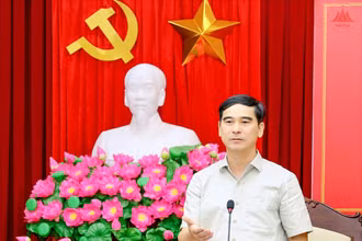 Bí thư Tỉnh ủy Vĩnh Phúc Dương Văn An phát biểu tại Hội nghị Ban Thường vụ Tỉnh ủy.