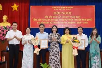 Trao giải cuộc thi trực tuyến “Tìm hiểu Nghị quyết Đại hội Đảng bộ tỉnh Bình Dương lần thứ XI".
