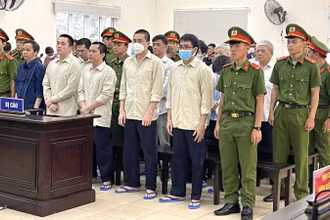 Các bị cáo tại tòa nghe tuyên án.