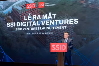 Chủ tịch HĐQT Công ty Cổ phần Chứng khoán SSI Nguyễn Duy Hưng chia sẻ tại Lễ ra mắt SSI Digital Ventures.