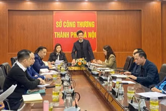 Quang cảnh buổi làm việc giữa Bộ Công thương và Sở Công thương Hà Nội.