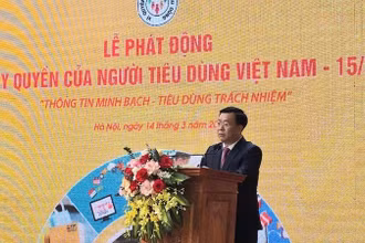 Giám đốc Sở Công thương Hà Nội Võ Nguyên Phong phát biểu tại lễ phát động.