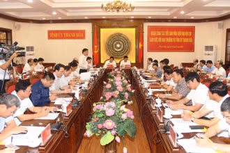 Đoàn công tác làm việc với tỉnh Thanh Hóa.