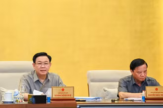 Chủ tịch Quốc hội Vương Đình Huệ cho ý kiến về dự án Luật Căn cước công dân (sửa đổi). (Ảnh: DUY LINH)