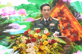 Đại tướng Phan Văn Giang, Ủy viên Bộ Chính trị, Phó Bí thư Quân ủy Trung ương, Bộ trưởng Quốc phòng. (Ảnh: THỦY NGUYÊN)