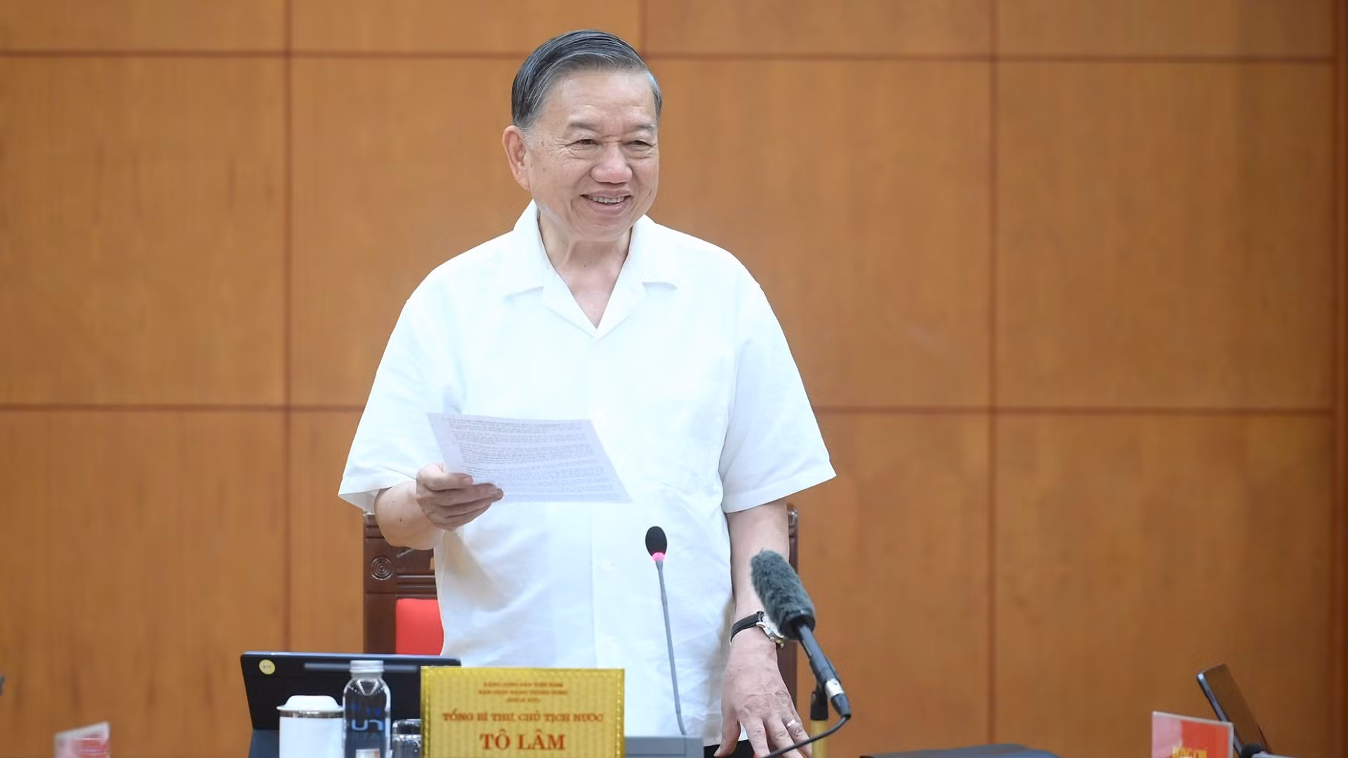 Tổng Bí thư, Chủ tịch nước Tô Lâm phát biểu chỉ đạo tại cuộc làm việc. (Ảnh: ĐĂNG KHOA)