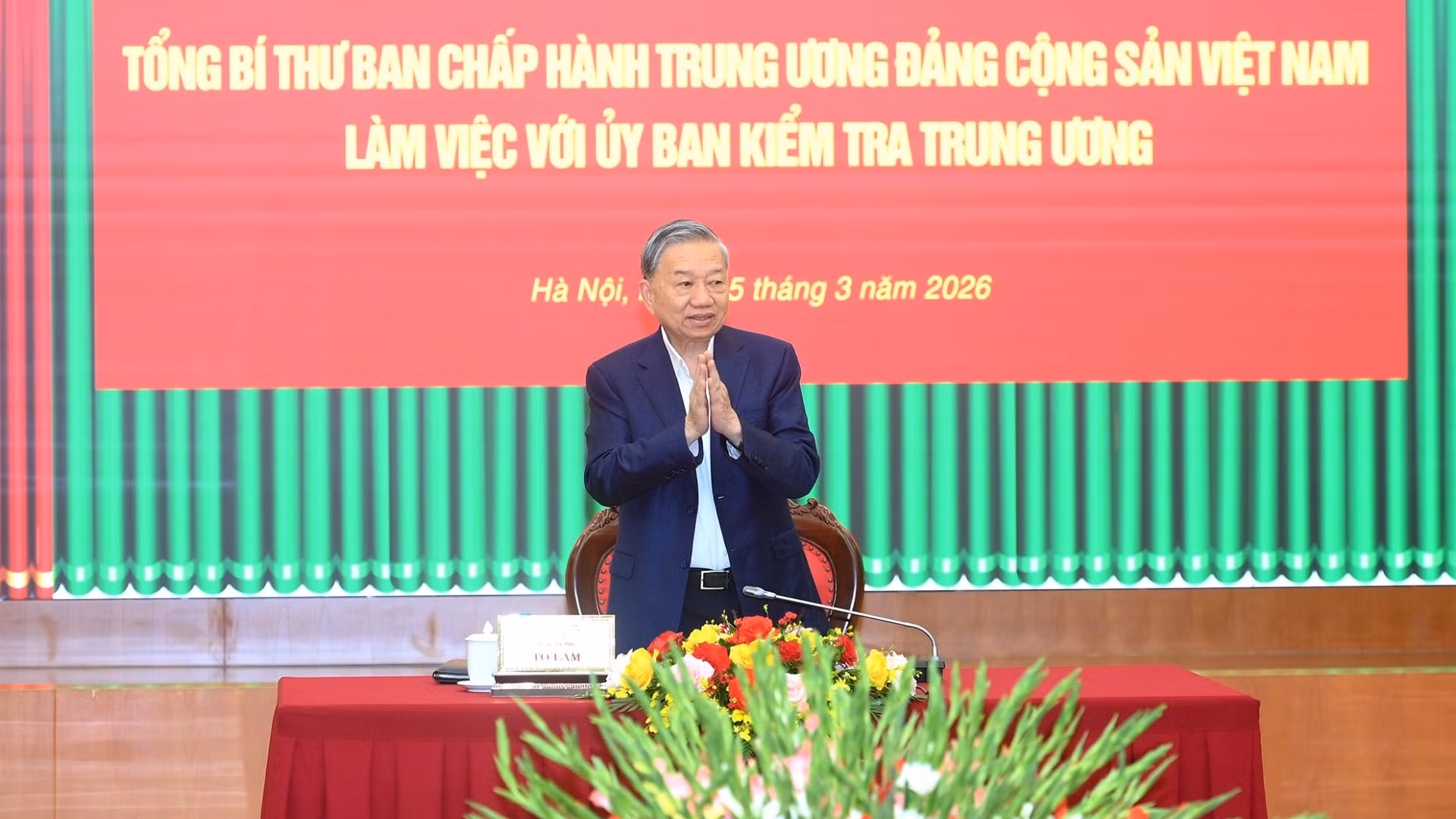 Tổng Bí thư Tô Lâm chủ trì cuộc làm việc với Ủy Ban Kiểm tra Trung ương. (Ảnh: ĐĂNG KHOA)