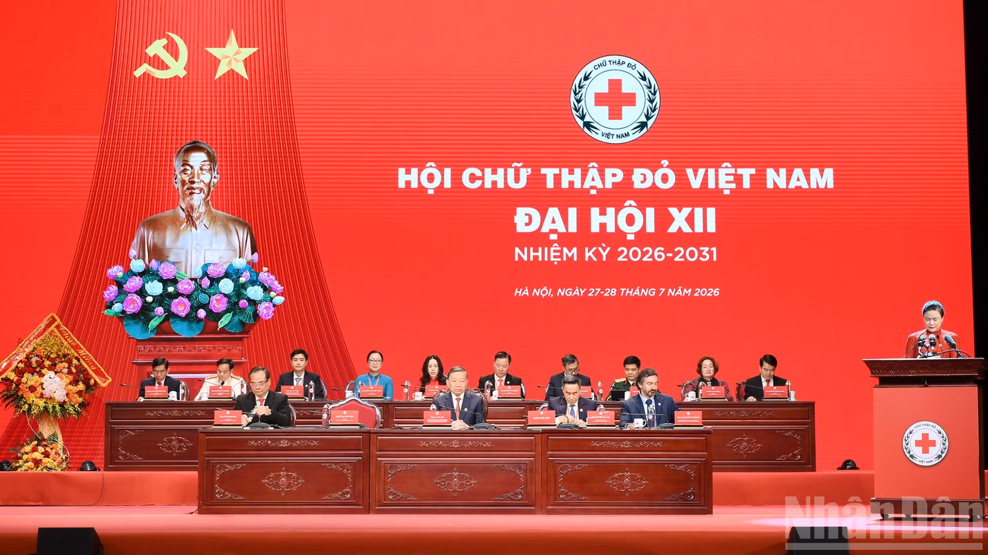 Tổng Bí thư, Chủ tịch nước Tô Lâm dự phiên khai mạc trọng thể Đại hội đại biểu toàn quốc Hội Chữ thập Đỏ Việt Nam lần thứ XII nhiệm kỳ 2026-2031. (Ảnh: ĐĂNG KHOA)