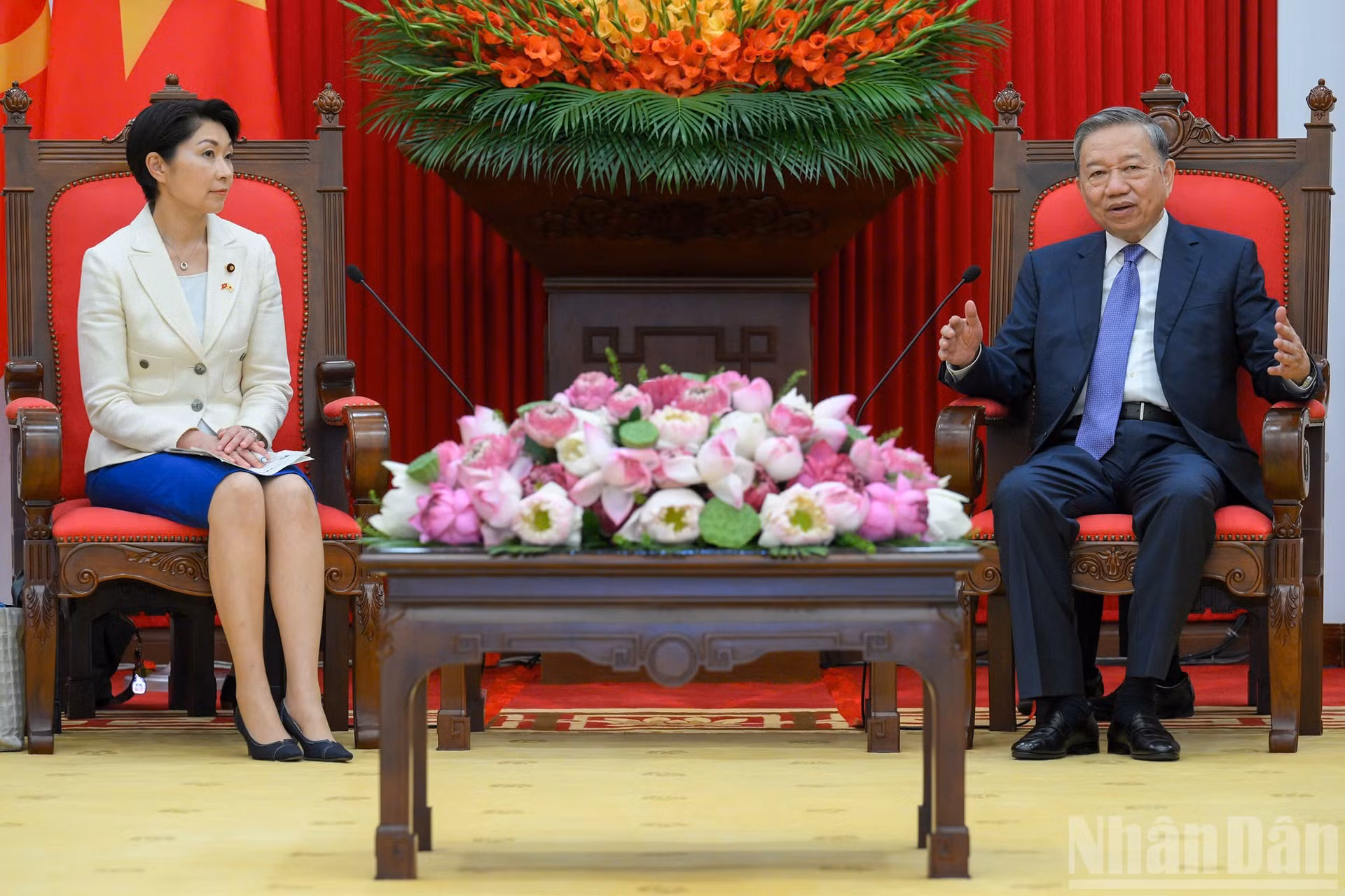 Tổng Bí thư Tô Lâm tiếp bà Obuchi Yuko, Hạ nghị sĩ, Chủ tịch Liên minh Nghị sĩ hữu nghị Nhật Bản-Việt Nam.