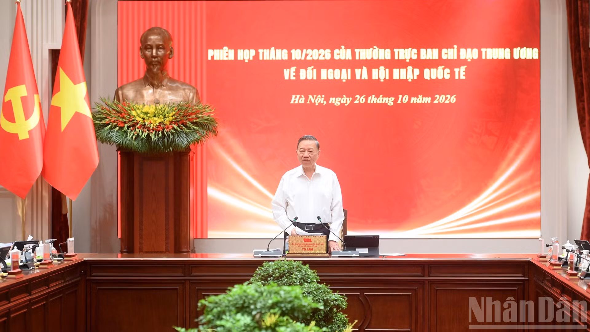 Tổng Bí thư, Chủ tịch nước Tô Lâm chủ trì Phiên họp tháng 10/2026 của Thường trực Ban Chỉ đạo Trung ương về đối ngoại và hội nhập quốc tế. (Ảnh: ĐĂNG KHOA)