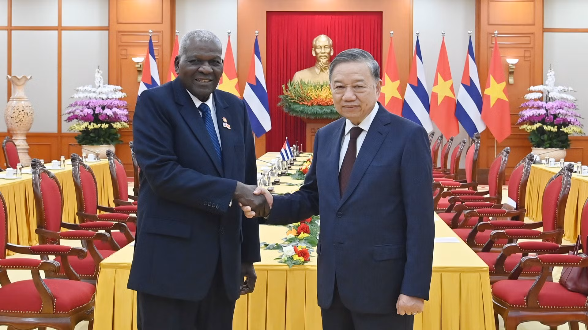 Tổng Bí thư Tô Lâm tiếp Chủ tịch Quốc hội Chính quyền nhân dân, Chủ tịch Hội đồng Nhà nước Cộng hòa Cuba Esteban Lazo Hernandez.