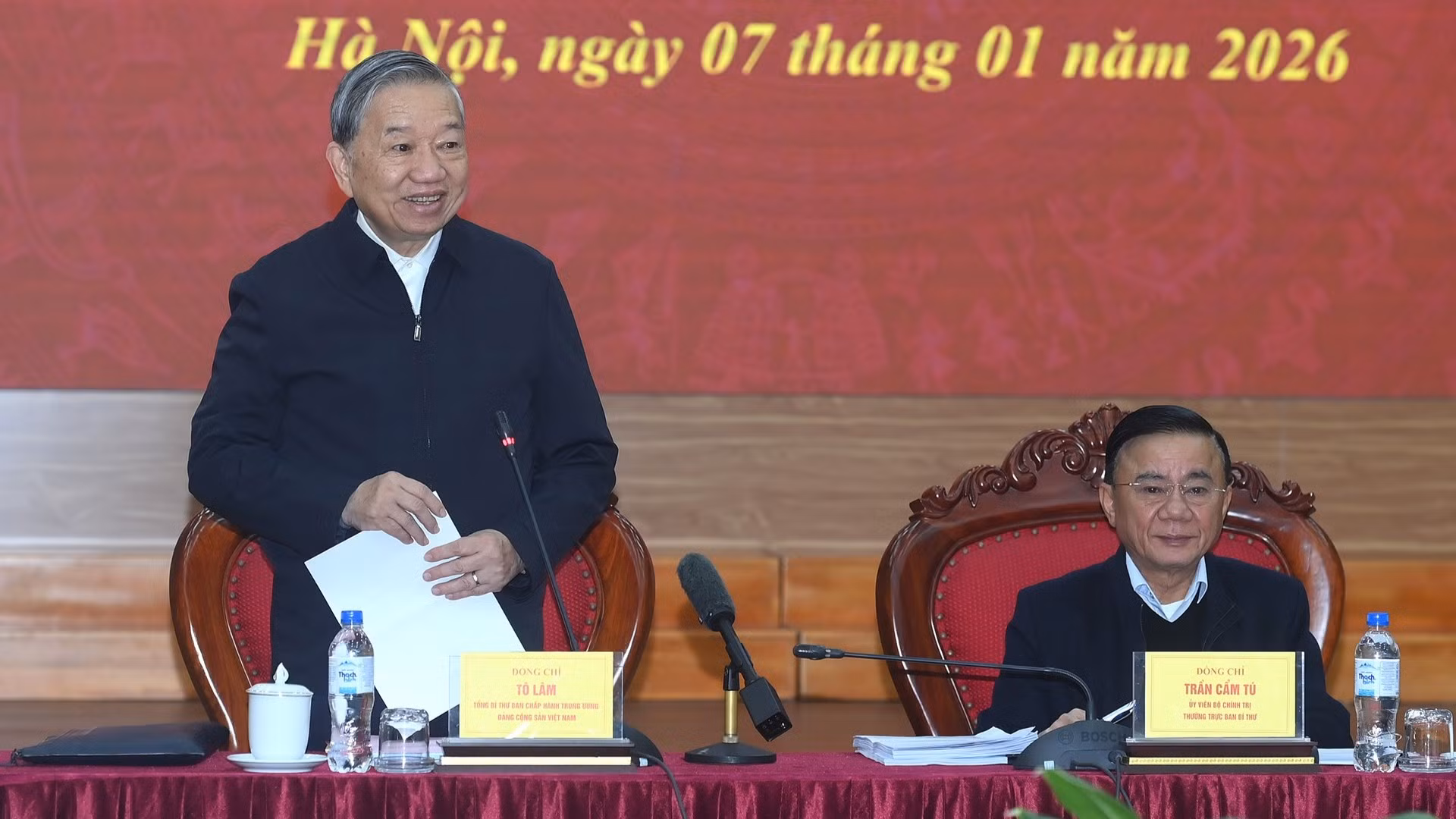 Tổng Bí thư Tô Lâm phát biểu chỉ đạo tại cuộc làm việc với Ban Chính sách, chiến lược Trung ương. (Ảnh: ĐĂNG KHOA)