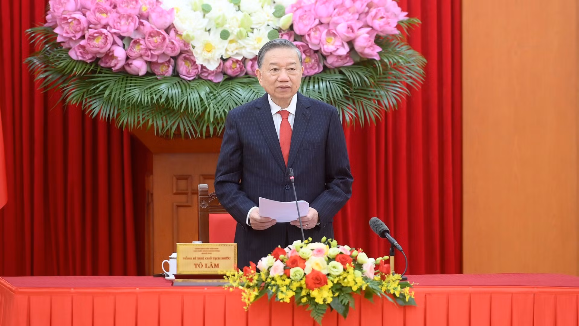 Tổng Bí thư, Chủ tịch nước Tô Lâm phát biểu tại cuộc làm việc với Hội đồng Lý luận Trung ương. (Ảnh: ĐĂNG KHOA)