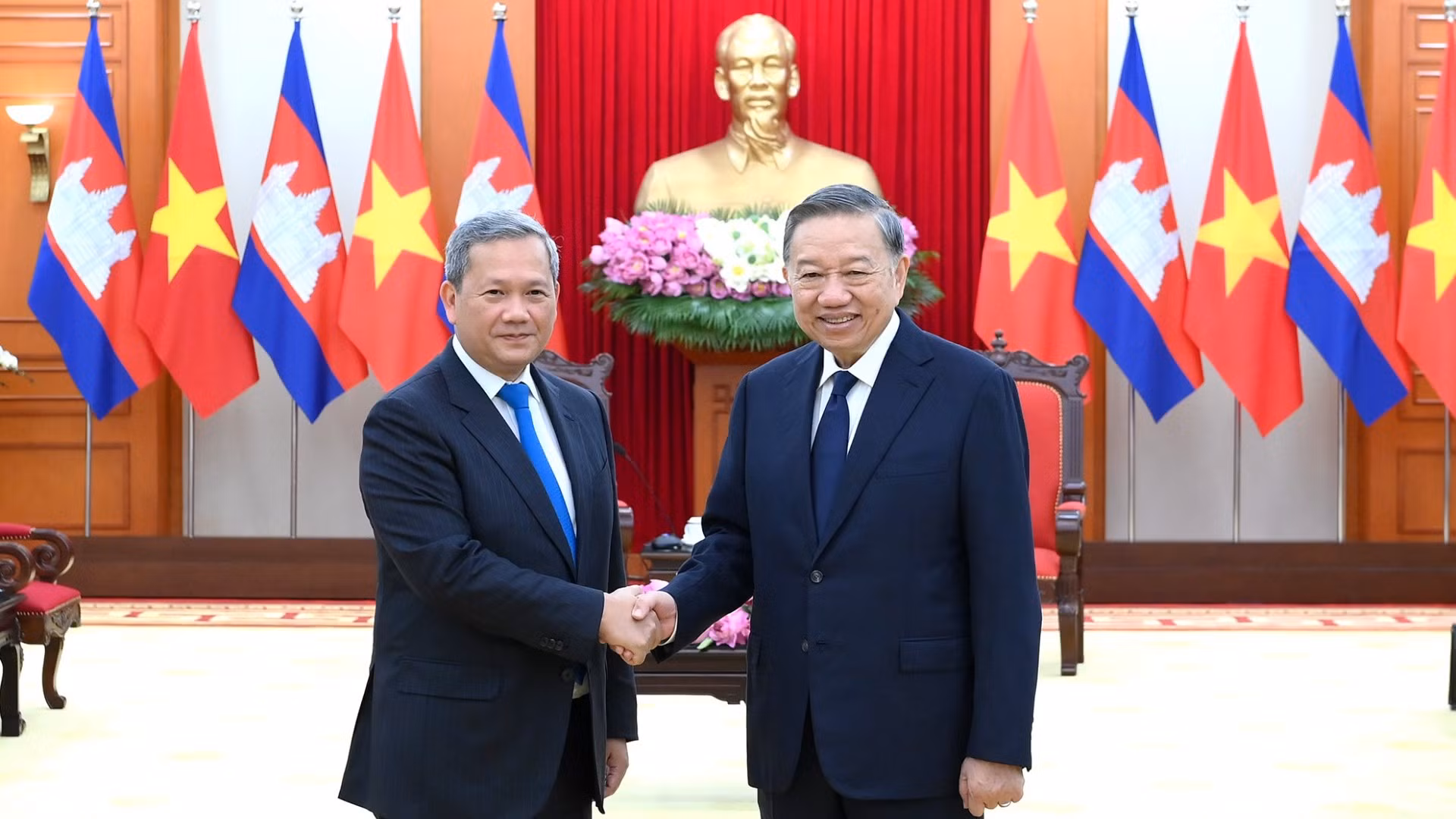 Tổng Bí thư, Chủ tịch nước Tô Lâm và Thủ tướng Campuchia Hun Manet thăm chính thức Việt Nam. (Ảnh: ĐĂNG KHOA)