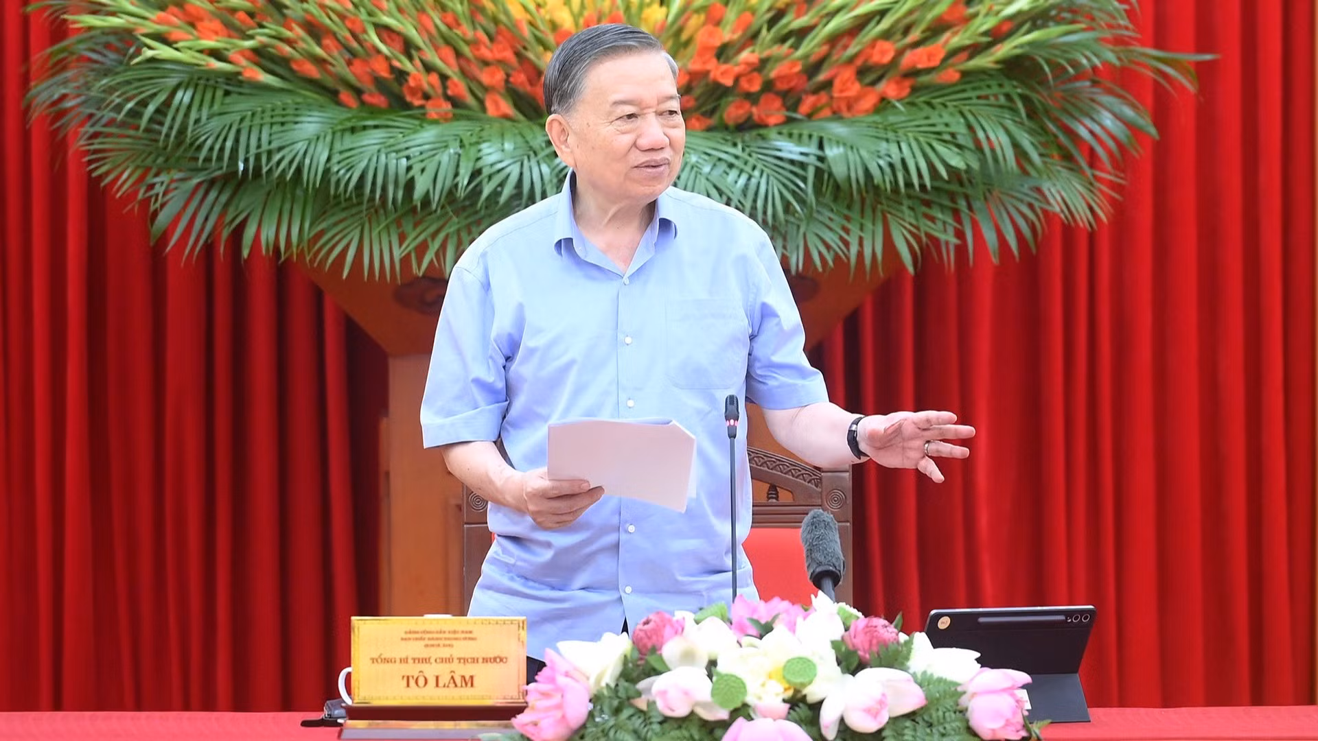 Tổng Bí thư, Chủ tịch nước Tô Lâm phát biểu chỉ đạo tại cuộc làm việc. (Ảnh: ĐĂNG KHOA)