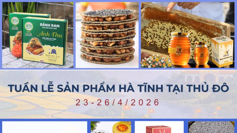 Các sản phẩm đặc sản của tỉnh Hà Tĩnh sẽ có mặt tại sự kiện "Sức sống hàng Việt" từ ngày 23/4-26/4 tại địa chỉ số 62 Tràng Tiền (Hà Nội).