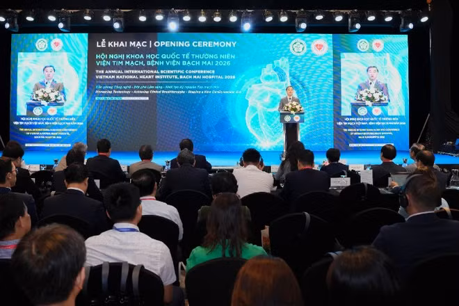 Phiên khai mạc Hội nghị Khoa học Quốc tế thường niên Viện Tim mạch Việt Nam (Bệnh viện Bạch Mai) năm 2026