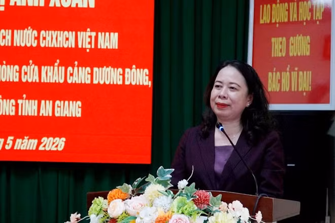 Phó Chủ tịch nước Võ Thị Ánh Xuân phát biểu.