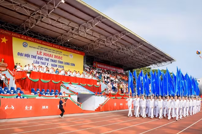 Khai mạc Đại hội Thể dục thể thao tỉnh Lạng Sơn lần thứ X năm 2026. (Ảnh: MINH ĐỨC)