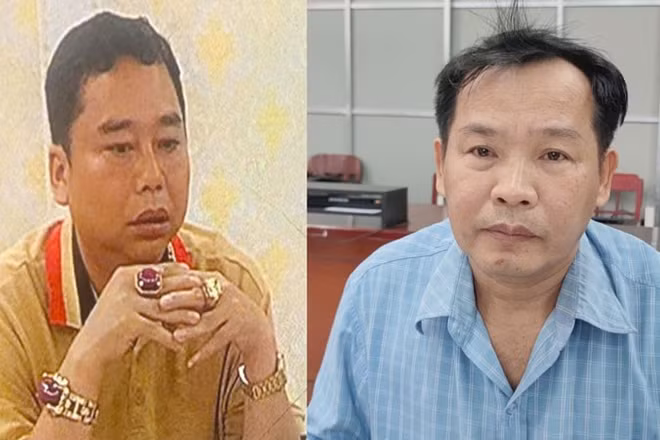 Bị can Thái Huy Phong (bên trái) và bị can Trần Nhật Trường. (Ảnh: NGỌC KHUÊ)