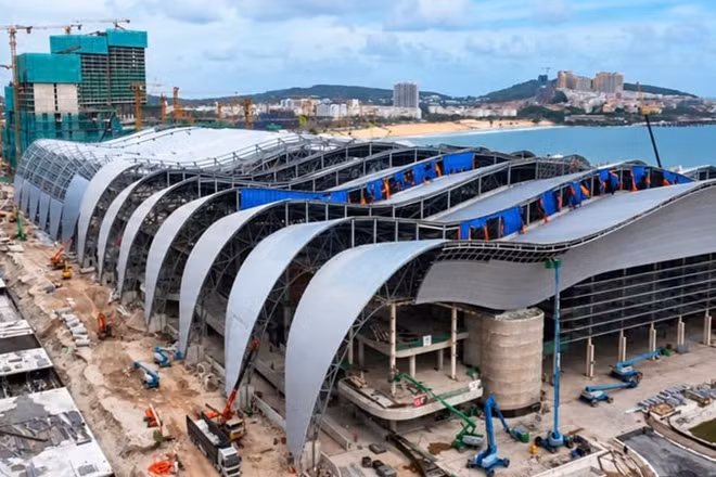 Tiến độ thực hiện Trung tâm Hội nghị APEC. (Ảnh: SUN GROUP)