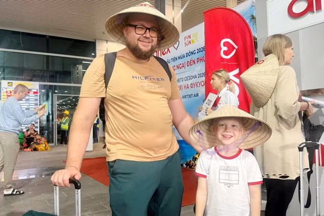 Du khách Nga đến Phú Quốc. (Ảnh: CTV)