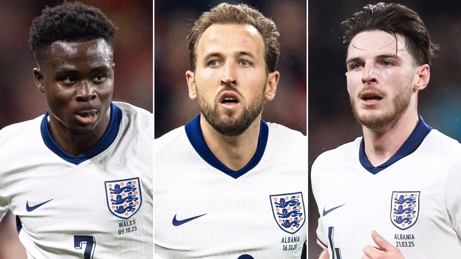 Saka, Kane và Rice là 3 nhân tố không thể thay thế trong bộ khung của huấn luyện viên Tuchel. (Ảnh: FA)