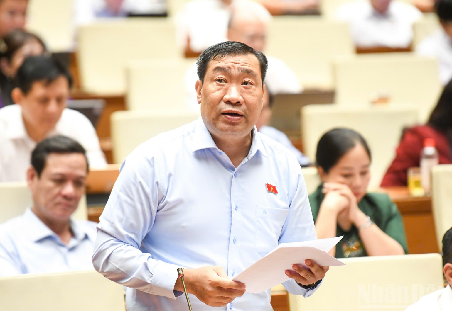 Đại biểu Thạch Phước B&igrave;nh (Đo&agrave;n Vĩnh Long). (Ảnh: DUY LINH)