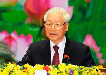 Đồng chí Nguyễn Phú Trọng, Tổng Bí thư, Chủ tịch nước, Bí thư Quân ủy Trung ương phát biểu tại Đại hội đại biểu Đảng bộ Quân đội lần thứ 11 (Ảnh: Đăng Khoa).