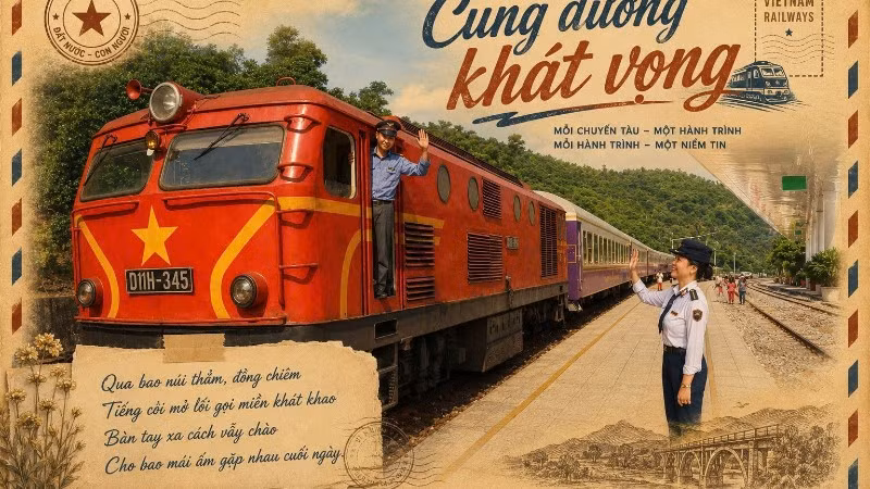 Hình ảnh trên bưu thiếp được lan tỏa tới người lao động.