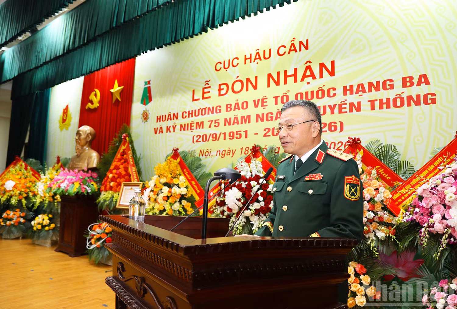 Thượng tướng Lê Quang Minh phát biểu chỉ đạo tại buổi lễ.(Ảnh: QUỲNH HƯƠNG)