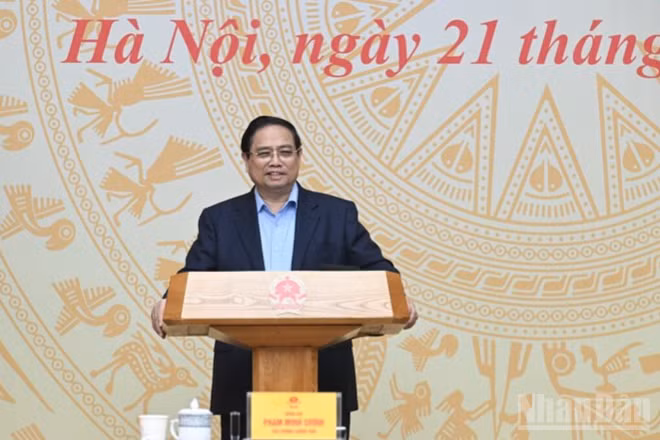 Thủ tướng Chính phủ Phạm Minh Chính phát biểu ý kiến tại Phiên họp lần thứ nhất năm 2026 của Ban Chỉ đạo An ninh mạng quốc gia. (Ảnh: Trần Hải)