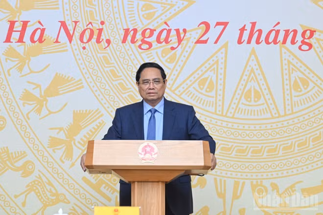 Thủ tướng Chính phủ Phạm Minh Chính chủ trì Phiên họp lần thứ 15 của Hội đồng Thi đua-Khen thưởng Trung ương. (Ảnh: Trần Hải)