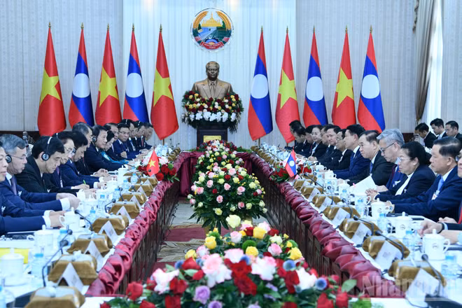 Quang cảnh cuộc hội đàm. (Ảnh: THANH GIANG)