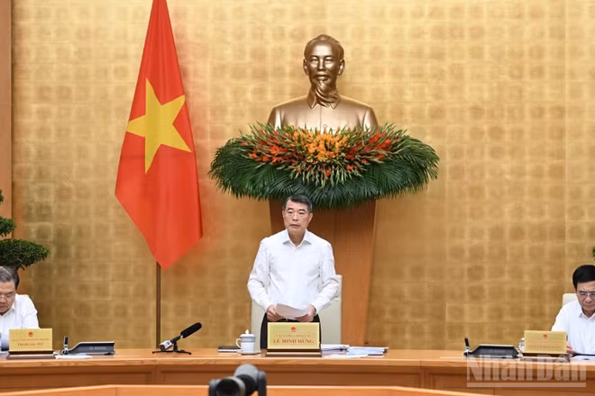 Thủ tướng Lê Minh Hưng phát biểu ý kiến tại Phiên họp Chính phủ thường kỳ tháng 9/2026 và Hội nghị trực tuyến Chính phủ với địa phương. (Ảnh: TRẦN HẢI)