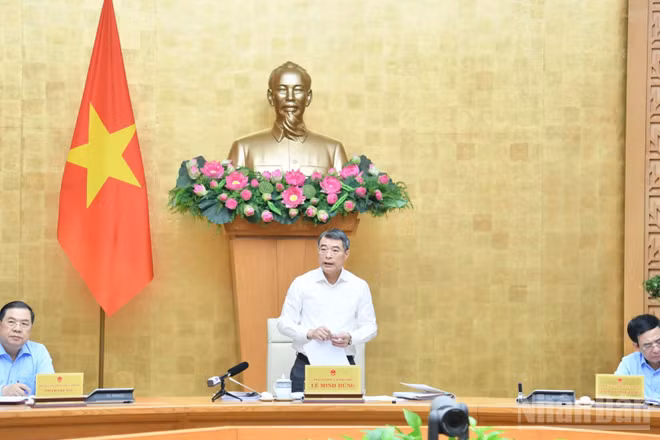 Thủ tướng Lê Minh Hưng chủ trì cuộc họp của Thường trực Đảng ủy Chính phủ và Thường trực Chính phủ. (Ảnh: THANH GIANG)