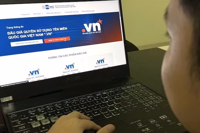 Đợt đấu giá tên miền quốc gia “.vn” 2 ký tự đầu tiên sẽ diễn ra từ ngày 18 đến 20/3.