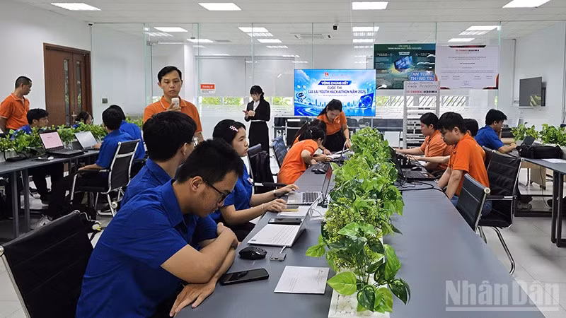 Các thí sinh dự thi vòng chung kết Cuộc thi Gia Lai Youth HackAIthon năm 2026.